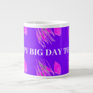 Caneca De Café Grande Púrpura e rosa quente desfrute da sua mensagem do
