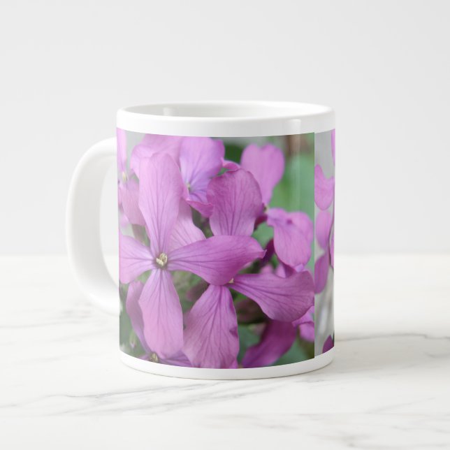 Caneca De Café Grande Púrpura Flores Selvagens (Frente Esquerda)