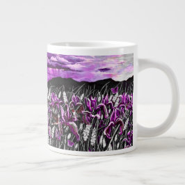 Caneca De Café Grande Púrpura Íris Fields Mug