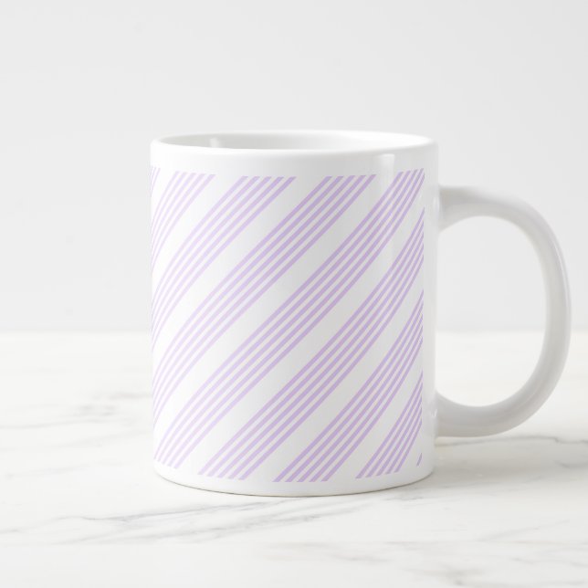 Caneca De Café Grande Púrpura Lilac e cinco faixas brancas (Direita)