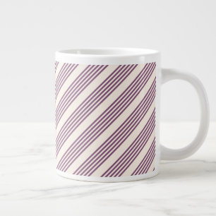 Caneca De Café Grande Púrpura Mauve e bege - 5 listras padrão