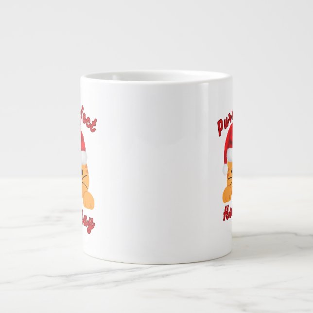 Caneca De Café Grande Purr‑fect Holiday Christmas Cat Lover Mug  (Frente)
