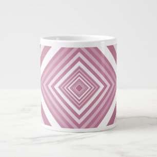Caneca De Café Grande Quadrados de graduação rosa e branco modernos
