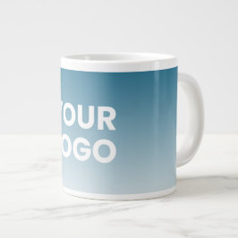 Caneca De Café Grande Qualquer Fundo de Cor | Gradiente branco e seu log