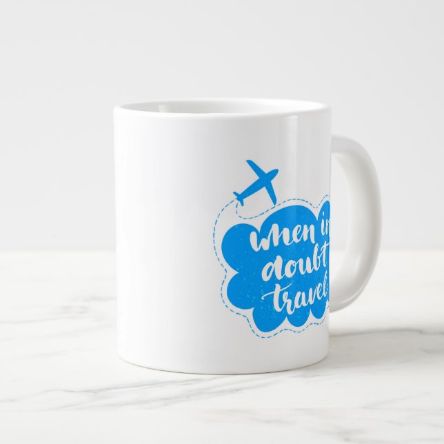 Caneca De Café Grande Quando em nuvem de Viagem (Frente Esquerda)