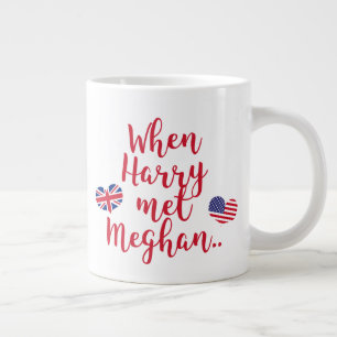 Caneca De Café Grande Quando Harry conheceu Meghan Casamento Real Dive