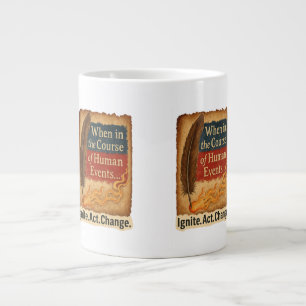 Caneca De Café Grande Quando no decorrer de eventos humanos - Quill Flam