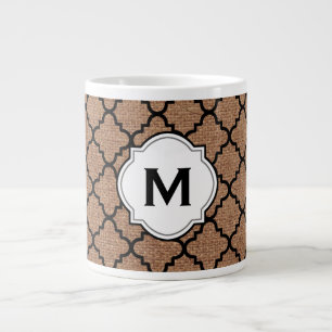 Caneca De Café Grande Quatrefoil Preto na Colmeia Rústica - Quic Monogr