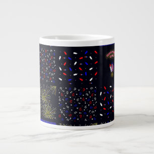 Caneca De Café Grande Quatro de Julho Patchwork - 4 de Julho