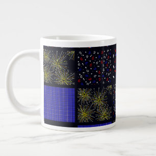 Caneca De Café Grande Quatro de Julho Patchwork Pattern - 4 de Julho
