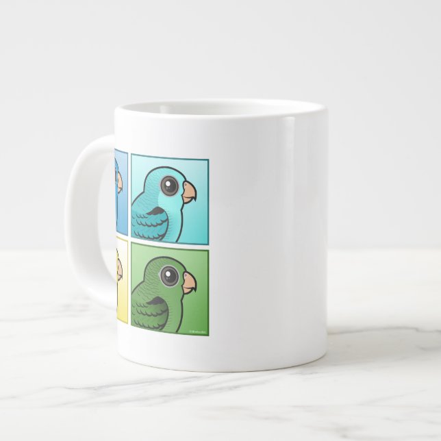 Caneca De Café Grande Quatro Linhas de Cores (Frente Esquerda)