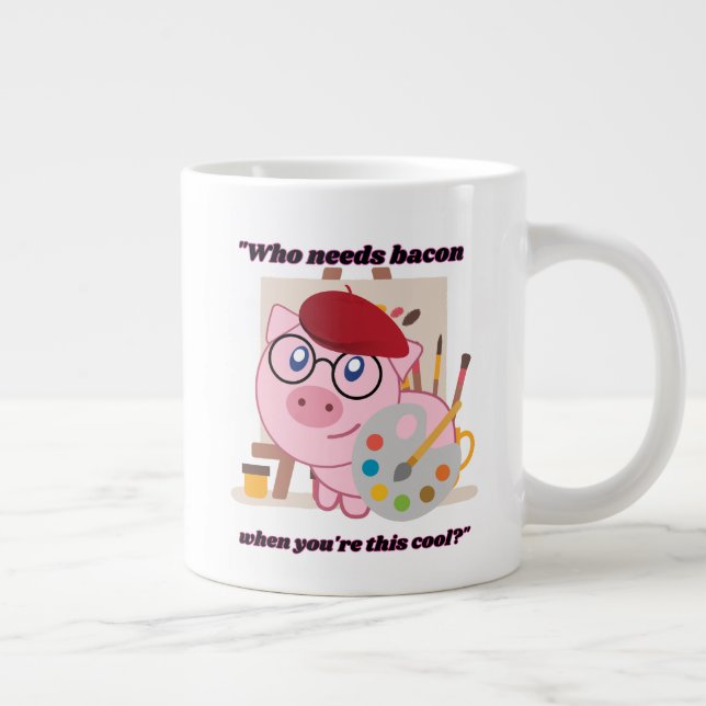 Caneca De Café Grande que precisam de citação de porco bacon (Direita)