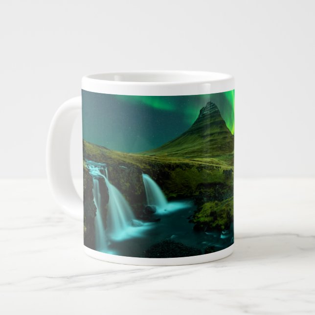 Caneca De Café Grande Quedas | Kirkjufellfoss Waterfall, Islândia (Frente Esquerda)