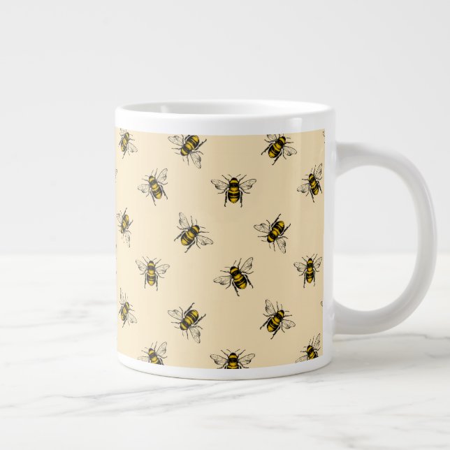 Caneca De Café Grande Queen Bee Pattern (Direita)
