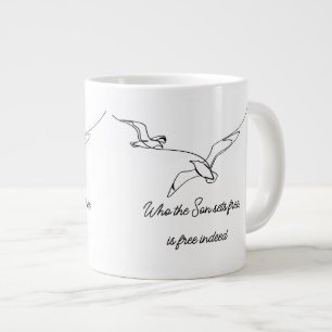 Caneca De Café Grande Quem o Filho Liberta É Realmente Livre Versículo d