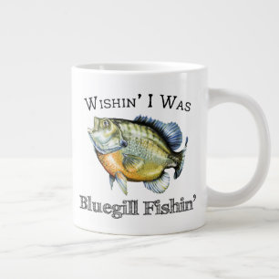 Caneca De Café Grande Queria que eu fosse Bluegill Fishin