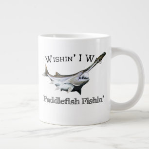 Caneca De Café Grande Queria Que Eu Fosse Paddlefish Fishin
