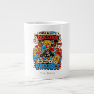 Caneca De Café Grande Questione Tudo Camiseta de Escritório Engraçada Pe