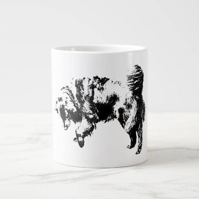 Caneca De Café Grande Quieto relógio à luz de outubro (Frente)