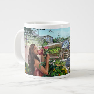 Caneca De Café Grande Quinto Jumbo Mug De Flor Sagrado