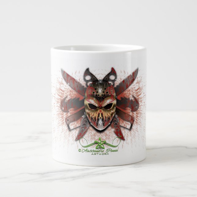 Caneca De Café Grande R. de H. Ripper do Halloween (Frente)
