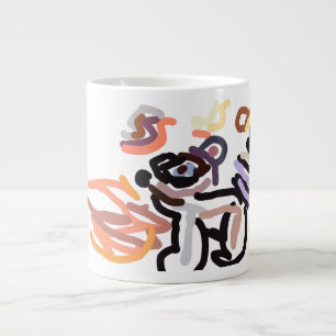 Caneca De Café Grande Raccoon Autumn Sunset