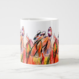 Caneca De Café Grande Raccoon play outono