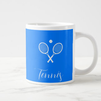 Caneca De Café Grande Rackets tênis e Ball Ultramarine Azul