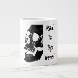 Caneca De Café Grande "Rad to the bone!" com crânio humano