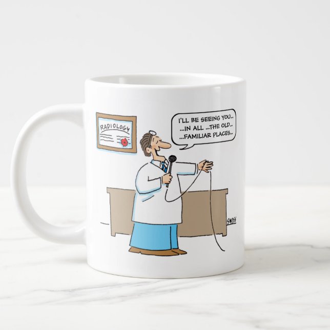 Caneca De Café Grande Radiologista Engraçado Cantando Cartoon Canções Ka (Esquerda)