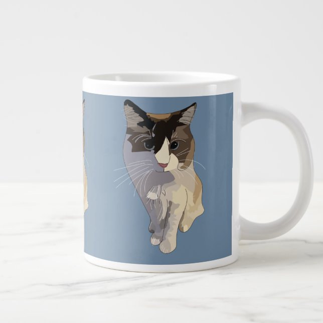 Caneca De Café Grande Ragdoll cat, Dusty Blue (Direita)