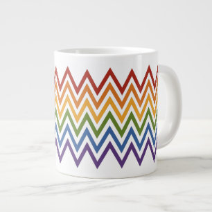 Caneca De Café Grande Rainbow Chevron Manchas personalizadas