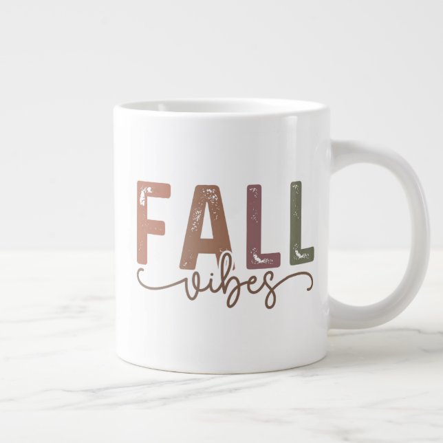 Caneca De Café Grande Rainbow Fall Vibes (Direita)