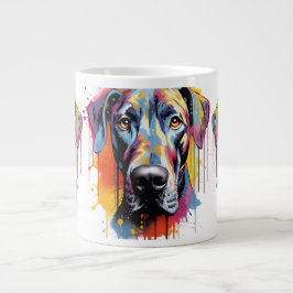 Caneca De Café Grande Rainbow Great Dane Watercolor