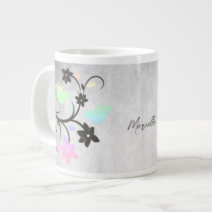 Caneca De Café Grande Rainbow Pastel Lovebird Personalizado