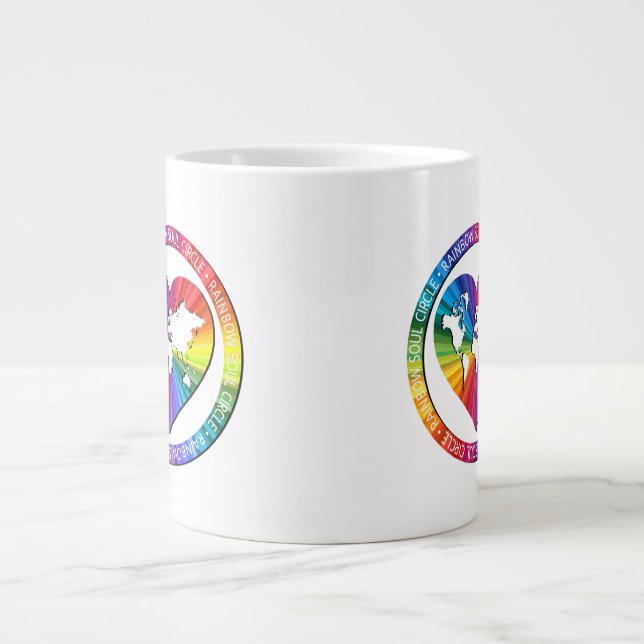 Caneca De Café Grande Rainbow Soul Circle (Frente)