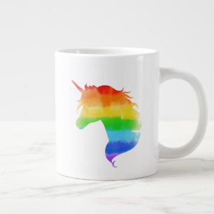 Caneca De Café Grande Rainbow Unicórnio