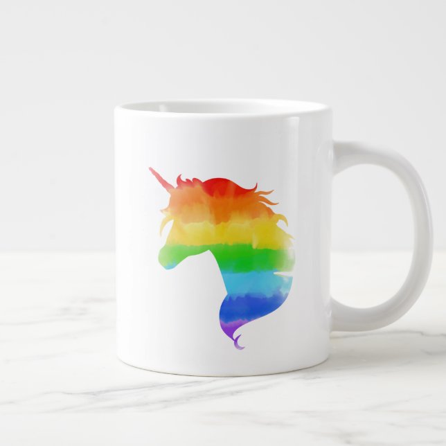 Caneca De Café Grande Rainbow Unicórnio (Direita)