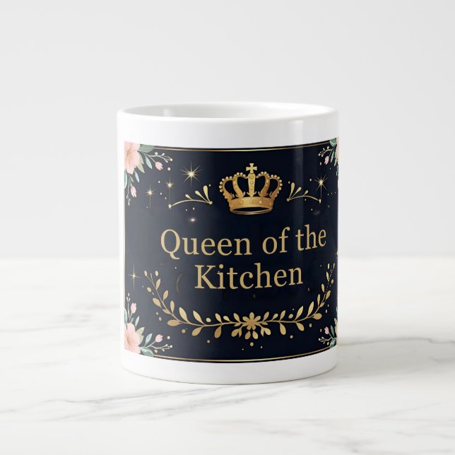 Caneca De Café Grande Rainha da Cozinha Real Mug (Frente)