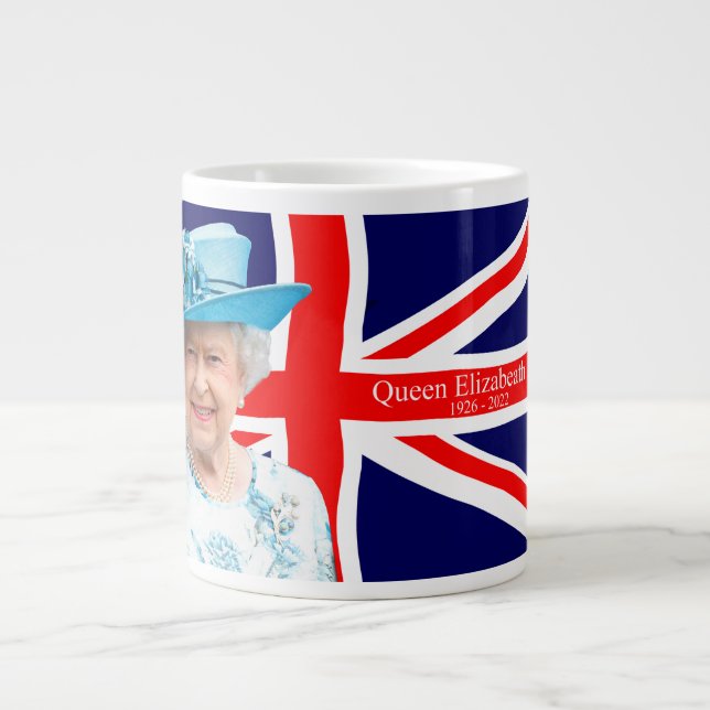 Caneca De Café Grande Rainha Elizabeth ll (Frente)