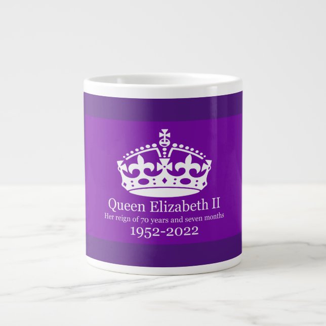 Caneca De Café Grande Rainha Elizabeth Reign de 70 anos (Frente)