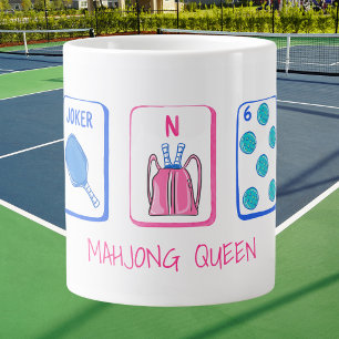 Caneca De Café Grande Rainha Mahjong Pickleball Mahjong Remo Pickleball