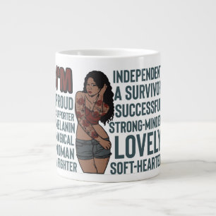 Caneca De Café Grande Rainha negra motivacional positiva