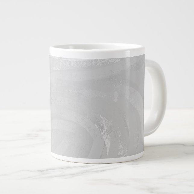 Caneca De Café Grande Rainy Sky Cinza Swirl (Frente Esquerda)