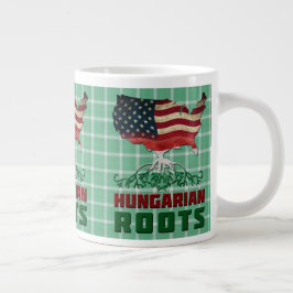 Caneca De Café Grande Raízes Húngaras Americanas