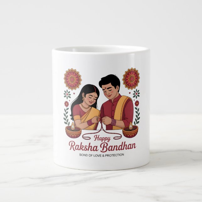 Caneca De Café Grande Raksha Bandhan Specialty Mug (Frente)