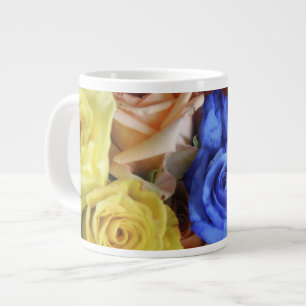 Caneca De Café Grande Ramalhetes de rosas frescas sortidas