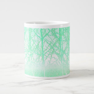 Caneca De Café Grande Ramos Geados Nebulosos Verde Hortelã