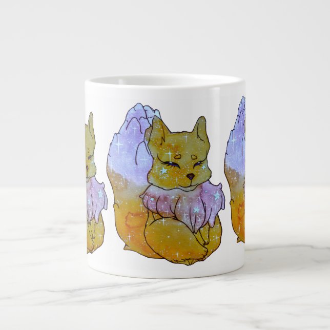Caneca De Café Grande Raposa chamada Dice (Frente)