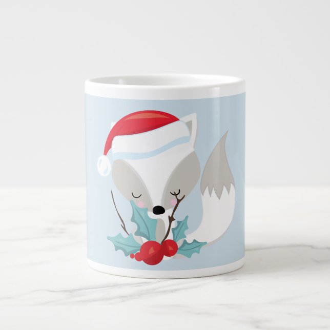 Caneca De Café Grande Raposa de Natal doce (Frente)